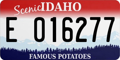 ID license plate E016277