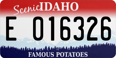 ID license plate E016326