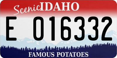 ID license plate E016332