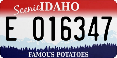 ID license plate E016347