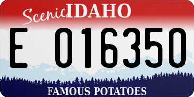ID license plate E016350