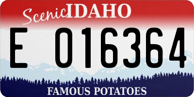 ID license plate E016364