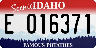 ID license plate E016371