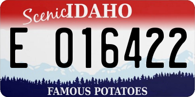 ID license plate E016422