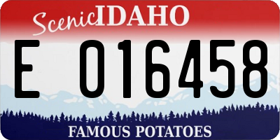 ID license plate E016458