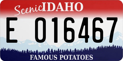 ID license plate E016467