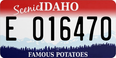 ID license plate E016470