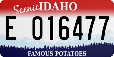 ID license plate E016477