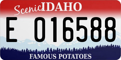 ID license plate E016588