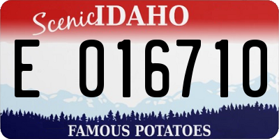 ID license plate E016710