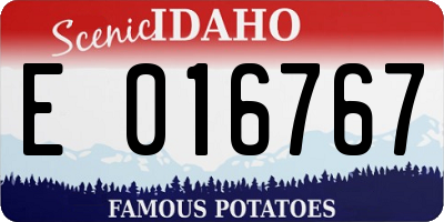 ID license plate E016767