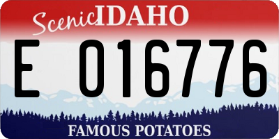 ID license plate E016776