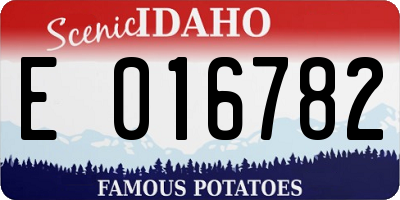 ID license plate E016782