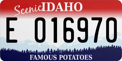 ID license plate E016970