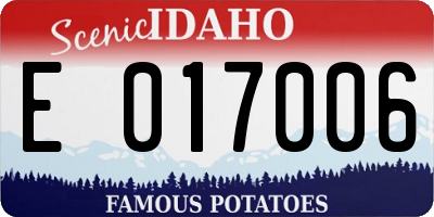 ID license plate E017006