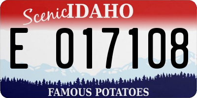 ID license plate E017108