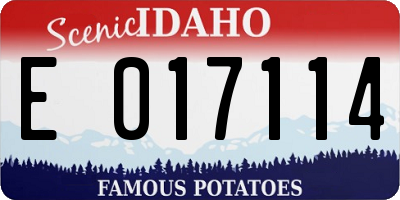 ID license plate E017114