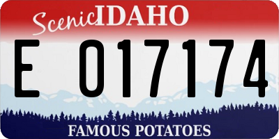 ID license plate E017174