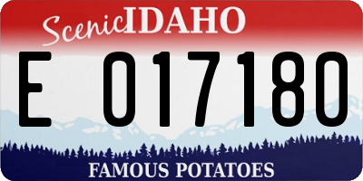 ID license plate E017180