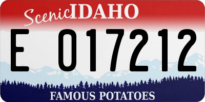 ID license plate E017212