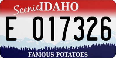 ID license plate E017326