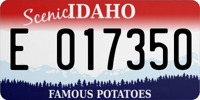 ID license plate E017350