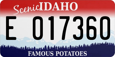 ID license plate E017360