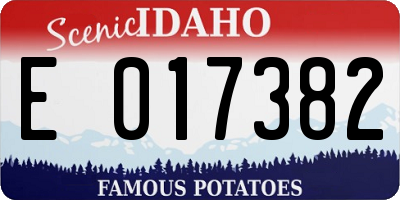 ID license plate E017382