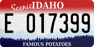 ID license plate E017399