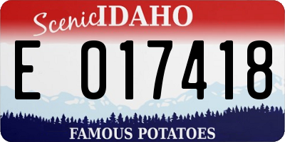 ID license plate E017418