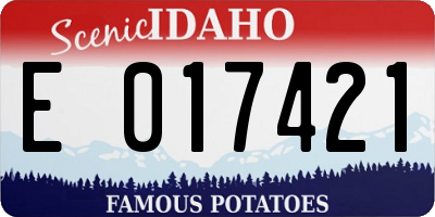 ID license plate E017421