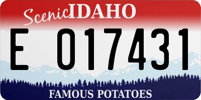 ID license plate E017431