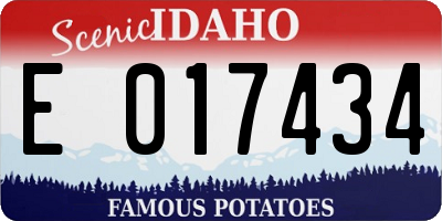 ID license plate E017434