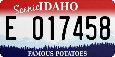 ID license plate E017458