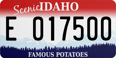 ID license plate E017500