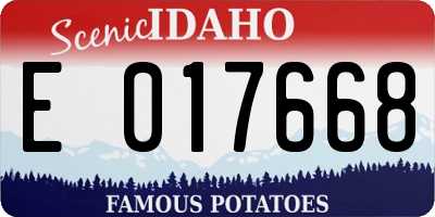 ID license plate E017668