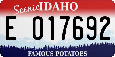 ID license plate E017692