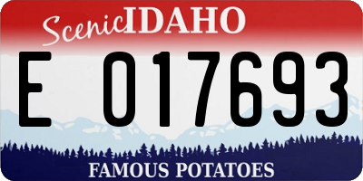 ID license plate E017693