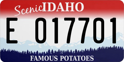 ID license plate E017701