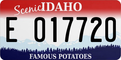 ID license plate E017720