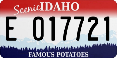 ID license plate E017721