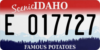 ID license plate E017727