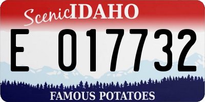 ID license plate E017732