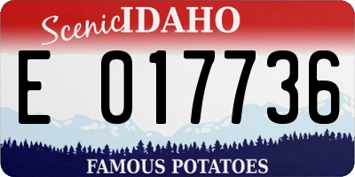 ID license plate E017736