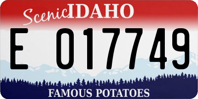 ID license plate E017749
