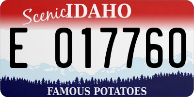 ID license plate E017760