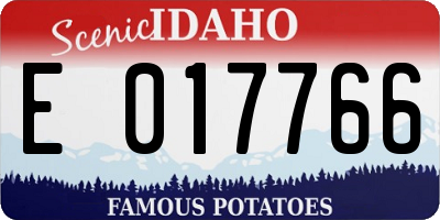 ID license plate E017766