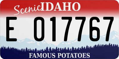 ID license plate E017767