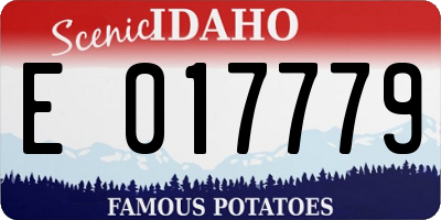 ID license plate E017779