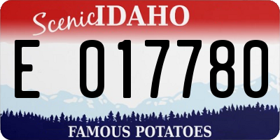 ID license plate E017780